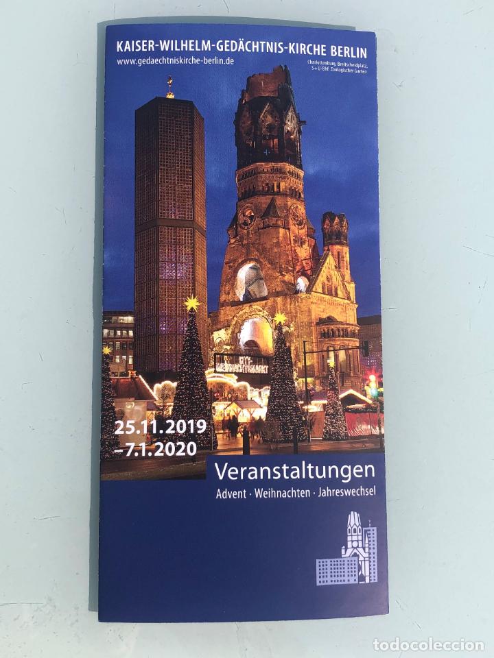 Coleccionismo: FOLLETO PROGRAMA CONCIERTOS DE NAVIDAD IGLESIA DEL KAISER GUILLERMO, BERLIN, EN ALEMAN