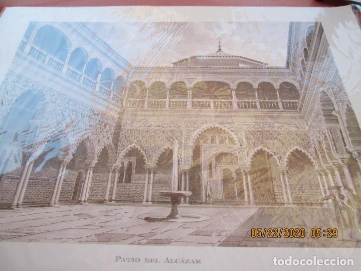 Coleccionismo: GRABADOS DE SEVILLA N&ordm; 10-L&Aacute;MINA-EL MUNDO-SEVILLANA DE ELECTRICIDAD-PATIO DEL ALCAZAR - PRECINTADO.