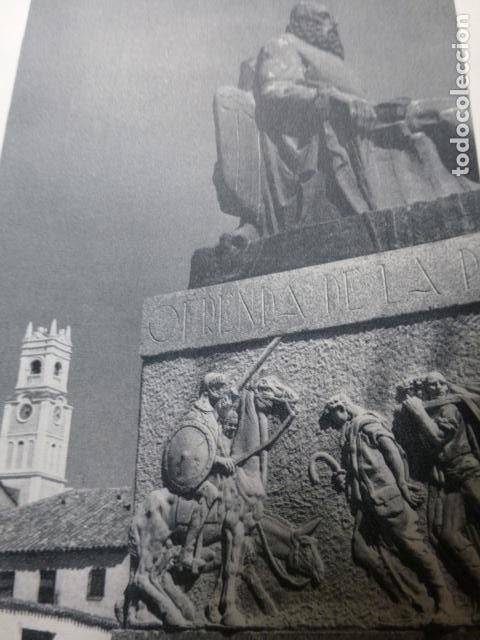 Coleccionismo: CIUDAD REAL MONUMENTO A CERVANTES ANTIGUA LAMINA HUECOGRABADO A&Ntilde;OS 50