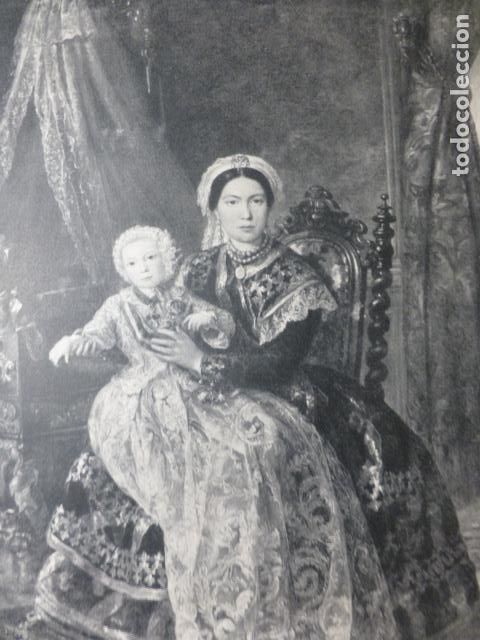 Collezionismo: ARANJUEZ MADRID ALFONSO XII NI&Ntilde;O CON SU AMA DE CRIA ANTIGUA LAMINA HUECOGRABADO A&Ntilde;OS 50