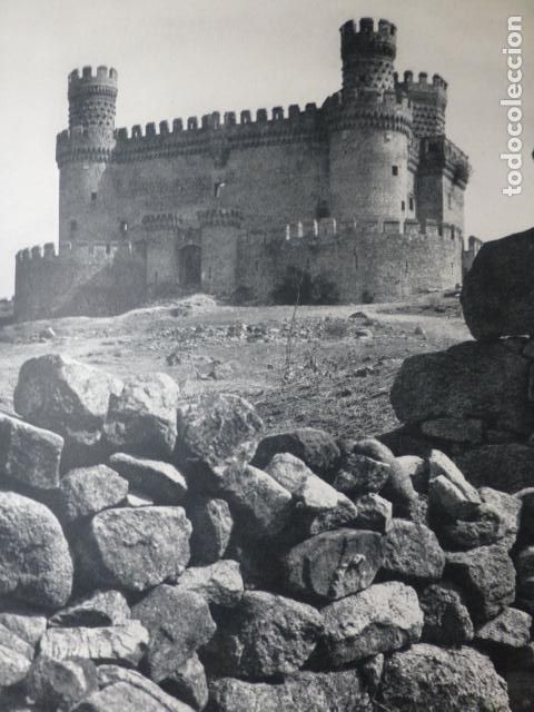 Colecionismo: MANZANARES EL REAL MADRID CASTILLO ANTIGUA LAMINA HUECOGRABADO A&Ntilde;OS 50