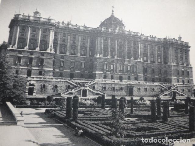 Collecting paper: MADRID PALACIO REAL JARDINES DE SABATINI ANTIGUA LAMINA HUECOGRABADO A&Ntilde;OS 50