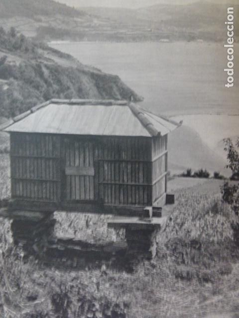 Collectionnisme: PONTEVEDRA HORREO EN LAS RIAS BAJAS ANTIGUA LAMINA HUECOGRABADO A&Ntilde;OS 50