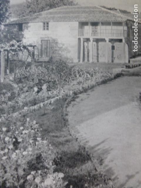 Coleccionismo: PADRON LA CORU&Ntilde;A CASA DE ROSALIA DE CASTRO ANTIGUA LAMINA HUECOGRABADO A&Ntilde;OS 50