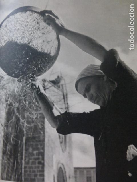 Colecionismo: GALICIA CAMPESINA TRILLANDO ANTIGUA LAMINA HUECOGRABADO A&Ntilde;OS 50