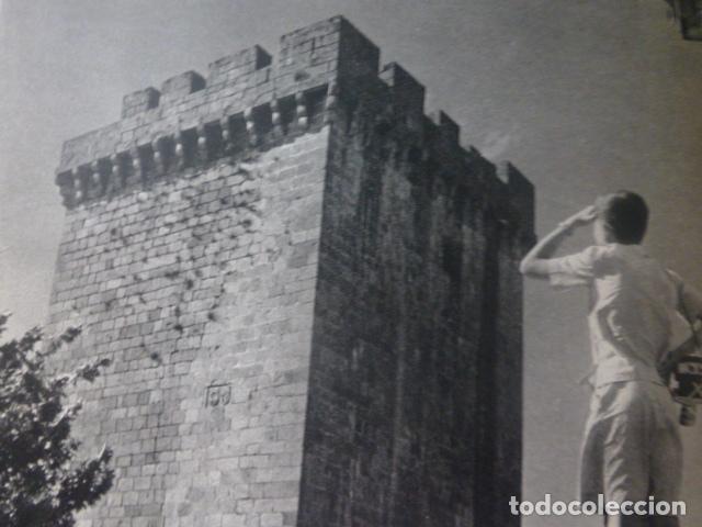 Colecionismo: MONFORTE DE LEMOS LUGO VISTA ANTIGUA LAMINA HUECOGRABADO A&Ntilde;OS 50