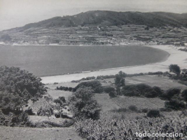 Coleccionismo: CEDEIRA LA CORU&Ntilde;A PLAYA ANTIGUA LAMINA HUECOGRABADO A&Ntilde;OS 50