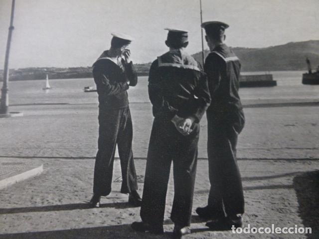 Coleccionismo: EL FERROL LA CORU&Ntilde;A MARINERIA ANTIGUA LAMINA HUECOGRABADO A&Ntilde;OS 50
