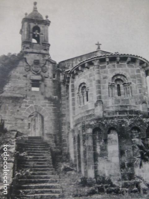 Coleccionismo: CAAVEIRO LA CORU&Ntilde;A COLEGIATA ANTIGUA LAMINA HUECOGRABADO A&Ntilde;OS 50