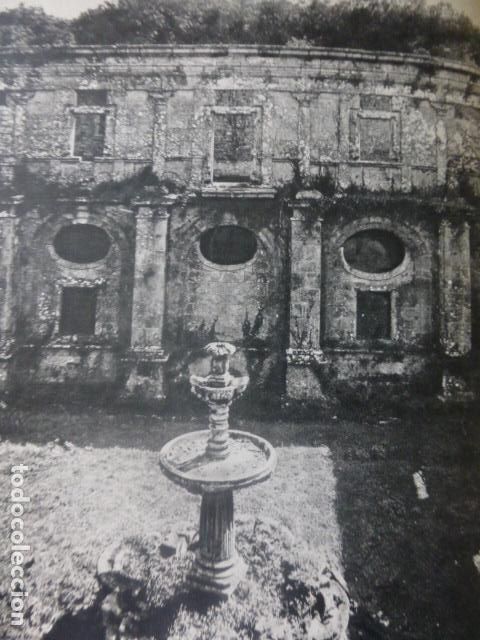 Sammelleidenschaft Papier: PONTEDEUME LA CORU&Ntilde;A MONASTERIO DE MONFERO ANTIGUA LAMINA HUECOGRABADO A&Ntilde;OS 50