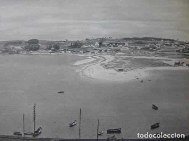 Collectionnisme: LA CORU&Ntilde;A PLAYA DE SANTA CRISTINA ANTIGUA LAMINA HUECOGRABADO A&Ntilde;OS 50
