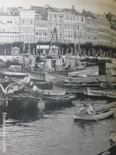 Coleccionismo: LA CORU&Ntilde;A EL PUERTO ANTIGUA LAMINA HUECOGRABADO A&Ntilde;OS 50