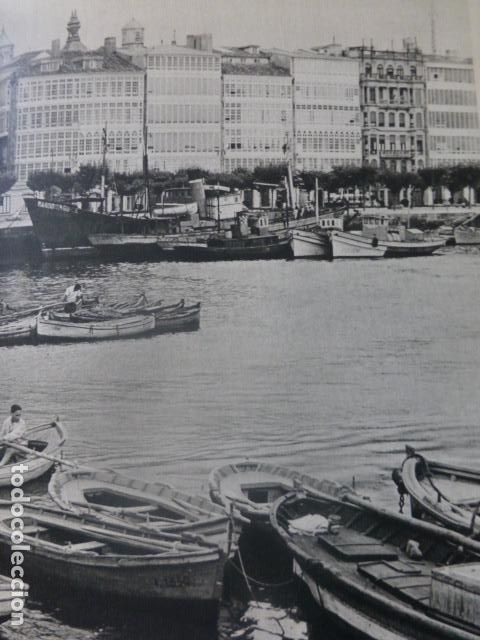 Collectionnisme: LA CORU&Ntilde;A EL PUERTO ANTIGUA LAMINA HUECOGRABADO A&Ntilde;OS 50