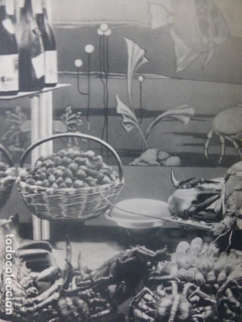 Colecionismo: LA CORU&Ntilde;A UN RESTAURANTE ANTIGUA LAMINA HUECOGRABADO A&Ntilde;OS 50