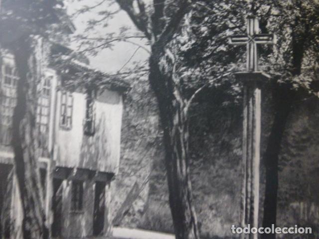 Coleccionismo: LA CORU&Ntilde;A PLAZUELA DE SANTA BARBARA ANTIGUA LAMINA HUECOGRABADO A&Ntilde;OS 50