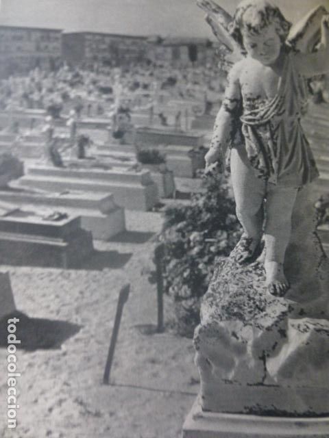 Colecionismo: LA CORU&Ntilde;A CEMENTERIO ANTIGUA LAMINA HUECOGRABADO A&Ntilde;OS 50