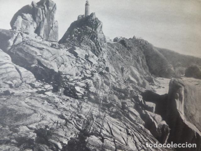Collectionnisme: CABO VILLANO LA CORU&Ntilde;A FARO ANTIGUA LAMINA HUECOGRABADO A&Ntilde;OS 50