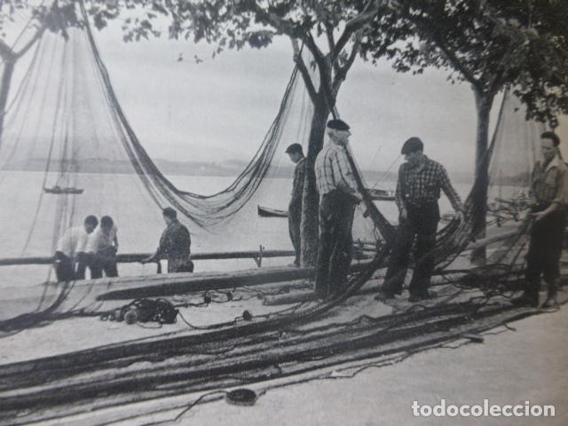 Coleccionismo: RIANXO LA CORU&Ntilde;A MARINEROS ANTIGUA LAMINA HUECOGRABADO A&Ntilde;OS 50