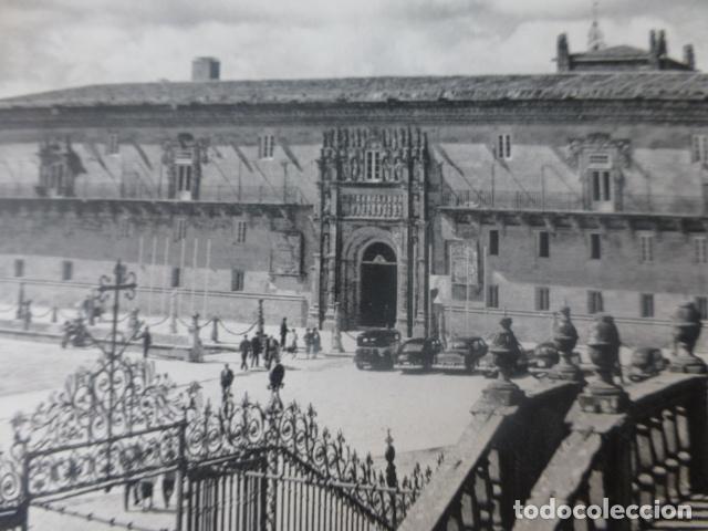 Collecting paper: SANTIAGO DE COMPOSTELA LA CORU&Ntilde;A HOSPITAL DE LOS REYES CATOLICOS ANTIGUA LAMINA HUECOGRABADO A&Ntilde;OS 50