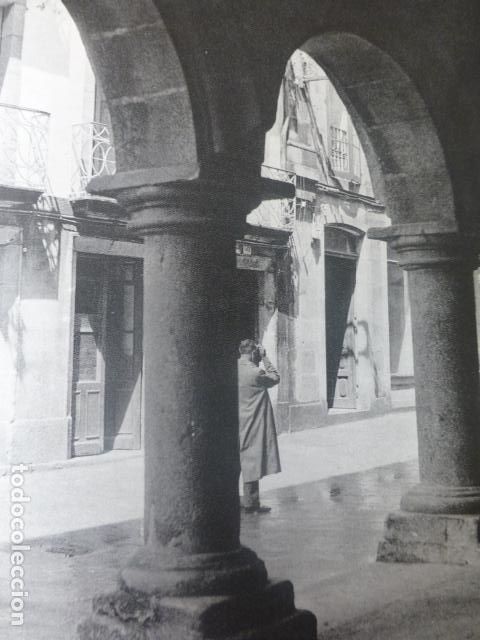 Collecting paper: SANTIAGO DE COMPOSTELA LA CORU&Ntilde;A UNA RUA ANTIGUA LAMINA HUECOGRABADO A&Ntilde;OS 50