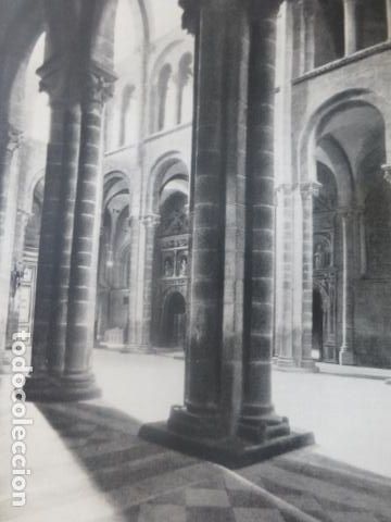 Collecting paper: SANTIAGO DE COMPOSTELA LA CORU&Ntilde;A CATEDRAL NAVES ANTIGUA LAMINA HUECOGRABADO A&Ntilde;OS 50