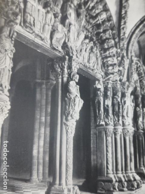 Collecting paper: SANTIAGO DE COMPOSTELA LA CORU&Ntilde;A PORTICO DE LA GLORIA ANTIGUA LAMINA HUECOGRABADO A&Ntilde;OS 50