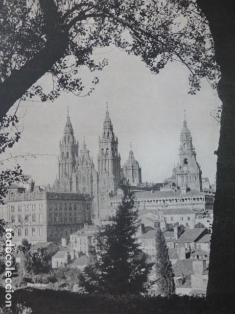 Collectionnisme: SANTIAGO DE COMPOSTELA LA CORU&Ntilde;A VISTA CATEDRAL ANTIGUA LAMINA HUECOGRABADO A&Ntilde;OS 50