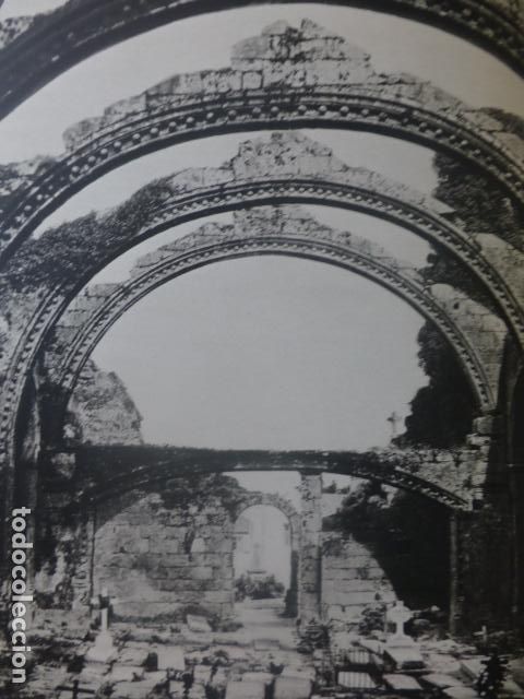 Coleccionismo: CAMBADOS PONTEVEDRA RUINAS DE SANTA MARI&Ntilde;A ANTIGUA LAMINA HUECOGRABADO A&Ntilde;OS 50