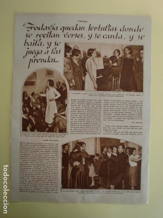 Collectionnisme: TERTULIAS DONDE SE RECITAN VERSOS SE CANTA SE BAILA Y SE JUEGA A LAS PRENDAS - 2/5/1931