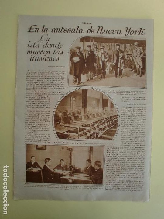 Coleccionismo: NUEVA YORK ISLA ELLIS DONDE MUEREN LAS ILUSIONES - ELIAS SALAVERRIA - 2/5/1931