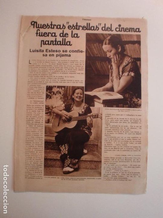 Collectionnisme: NUESTRAS ESTRELLAS DEL CINEMA FUERA DE LA PANTALLA LUISITA ESTESO - INTEA - 13/6/1936