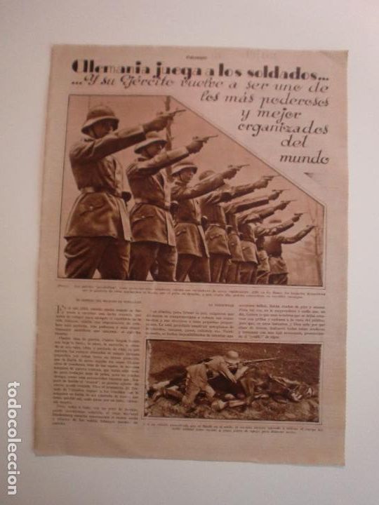 Collectionnisme: EL EJERCITO ALEMAN VUELVE A SER UNO DE LOS MEJOS MAS PODEROSOS DEL MUNDO HITLER - 28/3/1931
