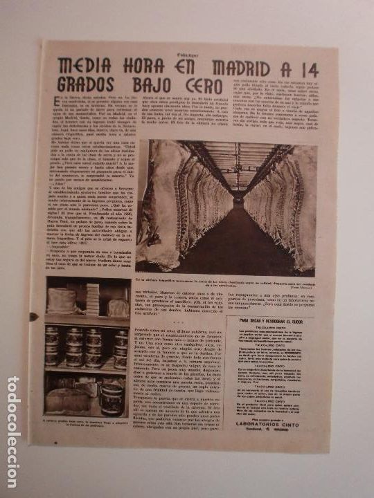 Colecionismo: MEDIA HORA EN MADRID A 14 GRADOS BAJO CERO CAMARAS FRIGORIFICAS - 18/8/1934