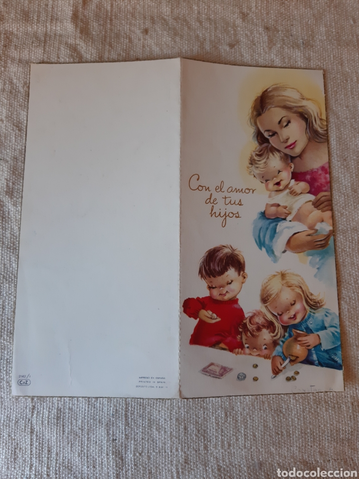 Collezionismo: FELICITACI&Oacute;N VINTAGE ESCRITA CYZ 2142/1 ni&ntilde;os con ucha con el amor de tus hijos