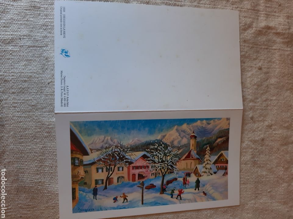 Sammelleidenschaft Papier: FELICITACI&Oacute;N NAVIDE&Ntilde;A 18326 JUEGOS NIEVE ARTIS MULTI MADRID