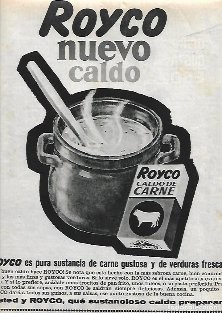 Collecting paper: A&Ntilde;O 1964 RECORTE PRENSA PUBLICIDAD CALDO DE CARNE ROYCO ALIMENTACION COCINA
