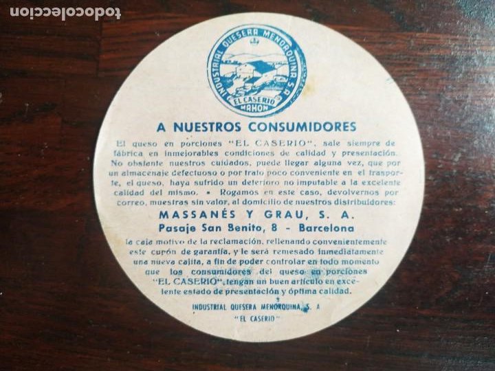 Panfleto Publicitario De La Quesera Menorquina Comprar Documentos Antiguos En Todocoleccion