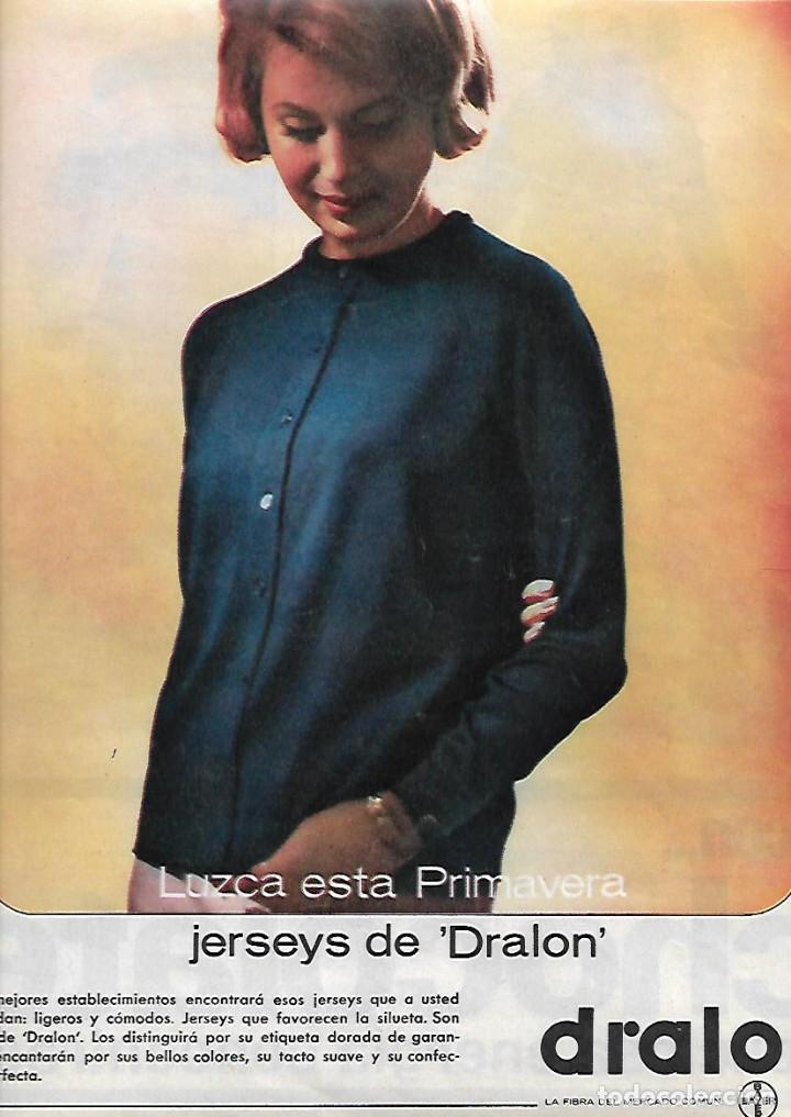 Collecting paper: A&Ntilde;O 1964 RECORTE PRENSA PUBLICIDAD JERSEYS DRALON GENERO PUNTO TEXTIL MODA