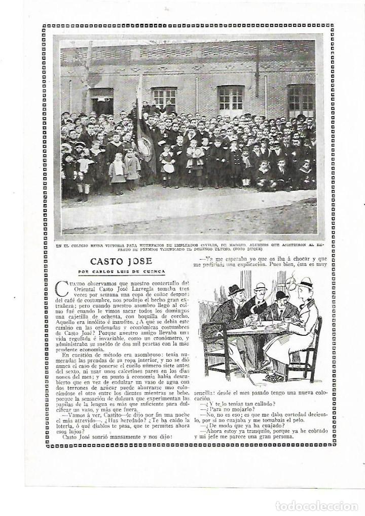 Collecting paper: A&Ntilde;O 1915 RECORTE PRENSA REPARTO PREMIOS ALUMNOS COLEGIO REINA VICTORIA HUERFANOS EMPLEADOS CIVILES