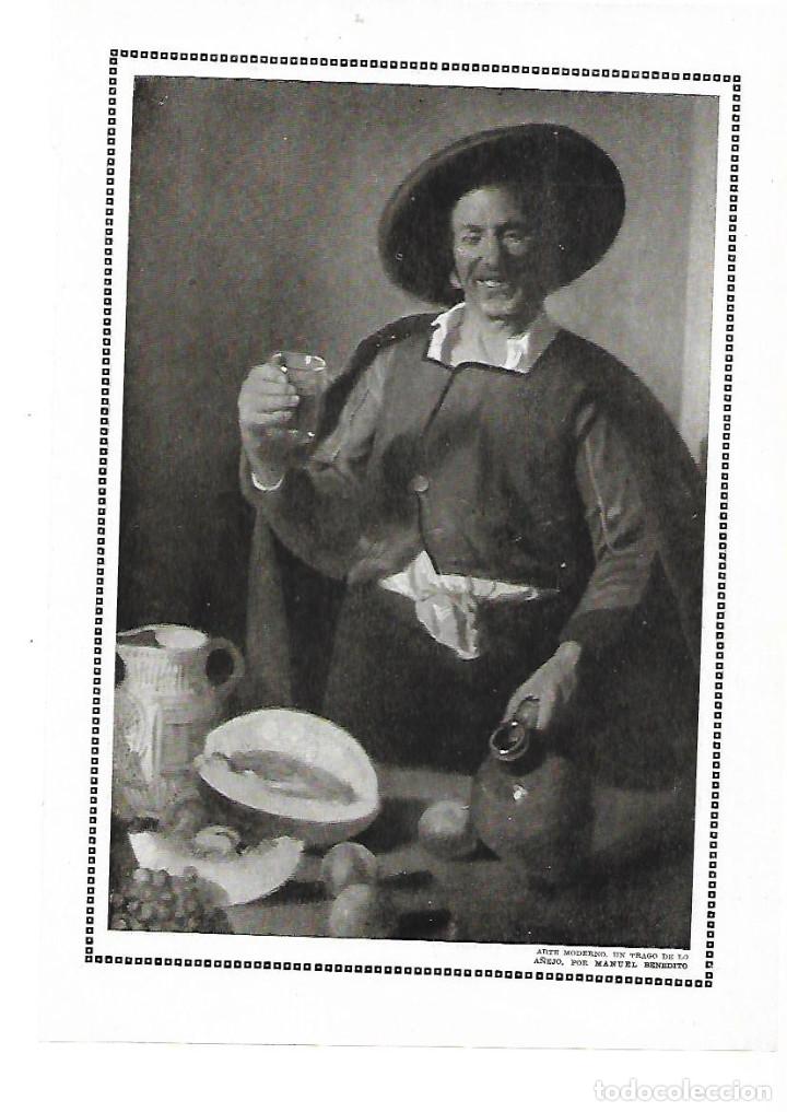 Coleccionismo: A&Ntilde;O 1915 RECORTE PRENSA PINTURA LAMINA DIBUJO ARTE MODERNO UN TRAGO DE LO A&Ntilde;EJO POR MANUEL BENEDITO