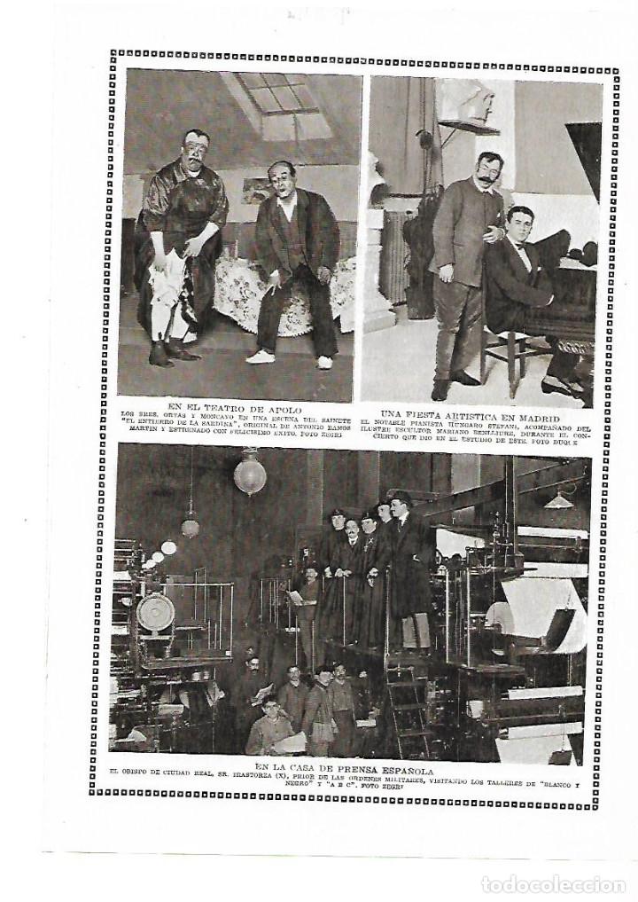 Sammelleidenschaft Papier: A&Ntilde;O 1915 RECORTE PRENSA MUSICA ESCULTURA PIANISTA STEFANI CONCIERTO ESTUDIO DE MARIANO BENLLIURE