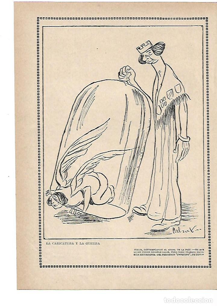 Coleccionismo: A&Ntilde;O 1915 RECORTE PRENSA DIBUJO LA CARICATURA Y LA GUERRA ITALIA PERIODICO PASQUINO DE TURIN
