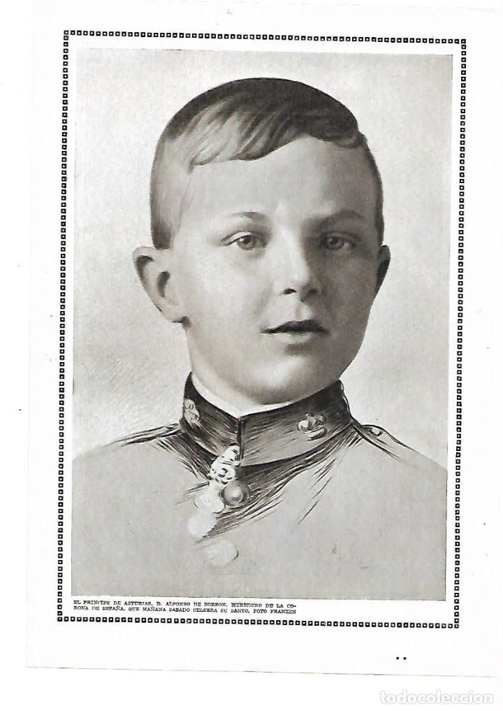 Collecting paper: A&Ntilde;O 1915 RECORTE PRENSA DIBUJO FOTOGRAFIA FRANZEN RETRATO ALFONSO DE BORBON PRINCIPE DE ASTURIAS
