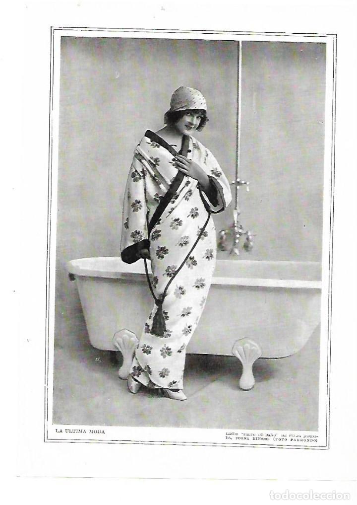 Collectionnisme: A&Ntilde;O 1915 RECORTE PRENSA MODA FEMENINA MUJER SALTO DE BA&Ntilde;O FELPA MODO KIMONO FOTO PARRONDO