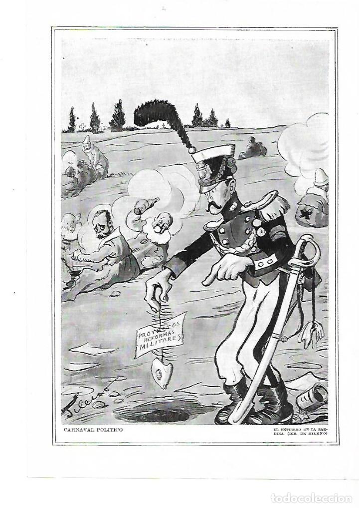 Coleccionismo: A&Ntilde;O 1915 RECORTE PRENSA DIBUJO HUMOR CARICATURA POLITICA CARNAVAL ENTIERRO SARDINA POR SILENO