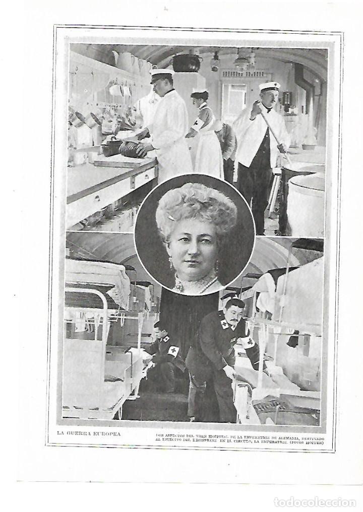 Colecionismo: A&Ntilde;O 1915 RECORTE PRENSA GUERRA EUROPEA INTERIOR TREN HOSPITAL EMPERATRIZ ALEMANIA EJERCITO KRONPRINZ