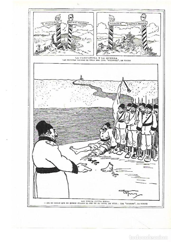 Collectionnisme: A&Ntilde;O 1915 DIBUJO LA CARICATURA Y LA GUERRA KIKERIKI DE VIENA TURCOS CONTRA EGIPTO DEL NUMERO DE TURIN