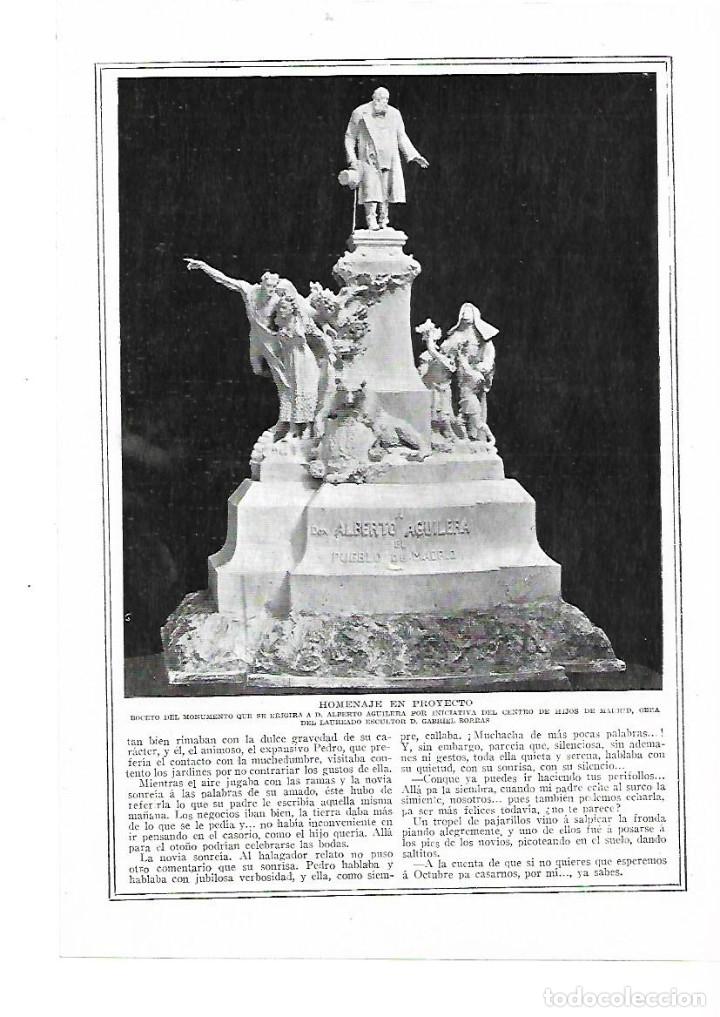 Collectionnisme: A&Ntilde;O 1915 RECORTE PRENSA ESCULTURA PROYECTO MONUMENTO ALBERTO AGUILERA POR GABRIEL BORRAS
