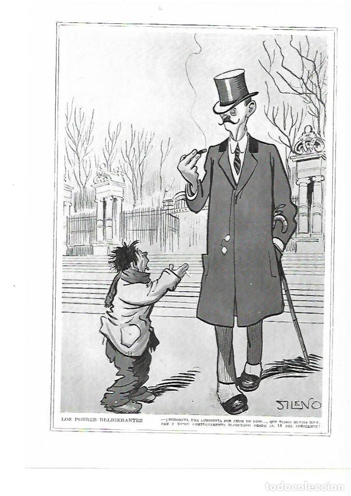 Collezionismo: A&Ntilde;O 1915 RECORTE PRENSA DIBUJO CARICATURA LOS POBRES BELIGERANTES POR SILENO