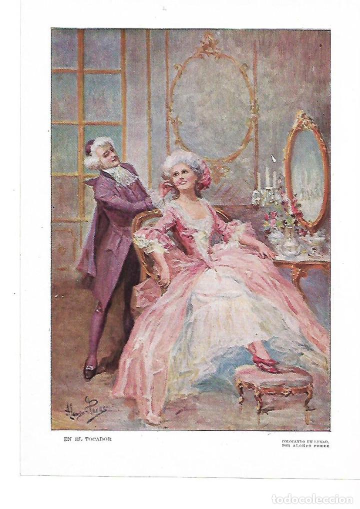 Colecionismo: A&Ntilde;O 1915 RECORTE PRENSA PINTURA DIBUJO EN EL TOCADOR COLOCANDO UN LUNAR POR ALONSO PEREZ